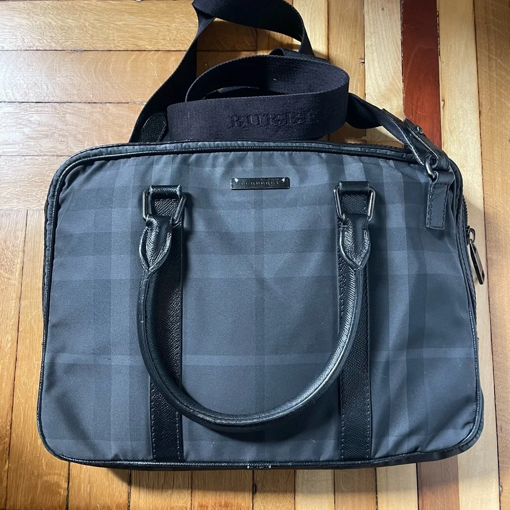 Burberry Charcoal Check Men's Briefcase